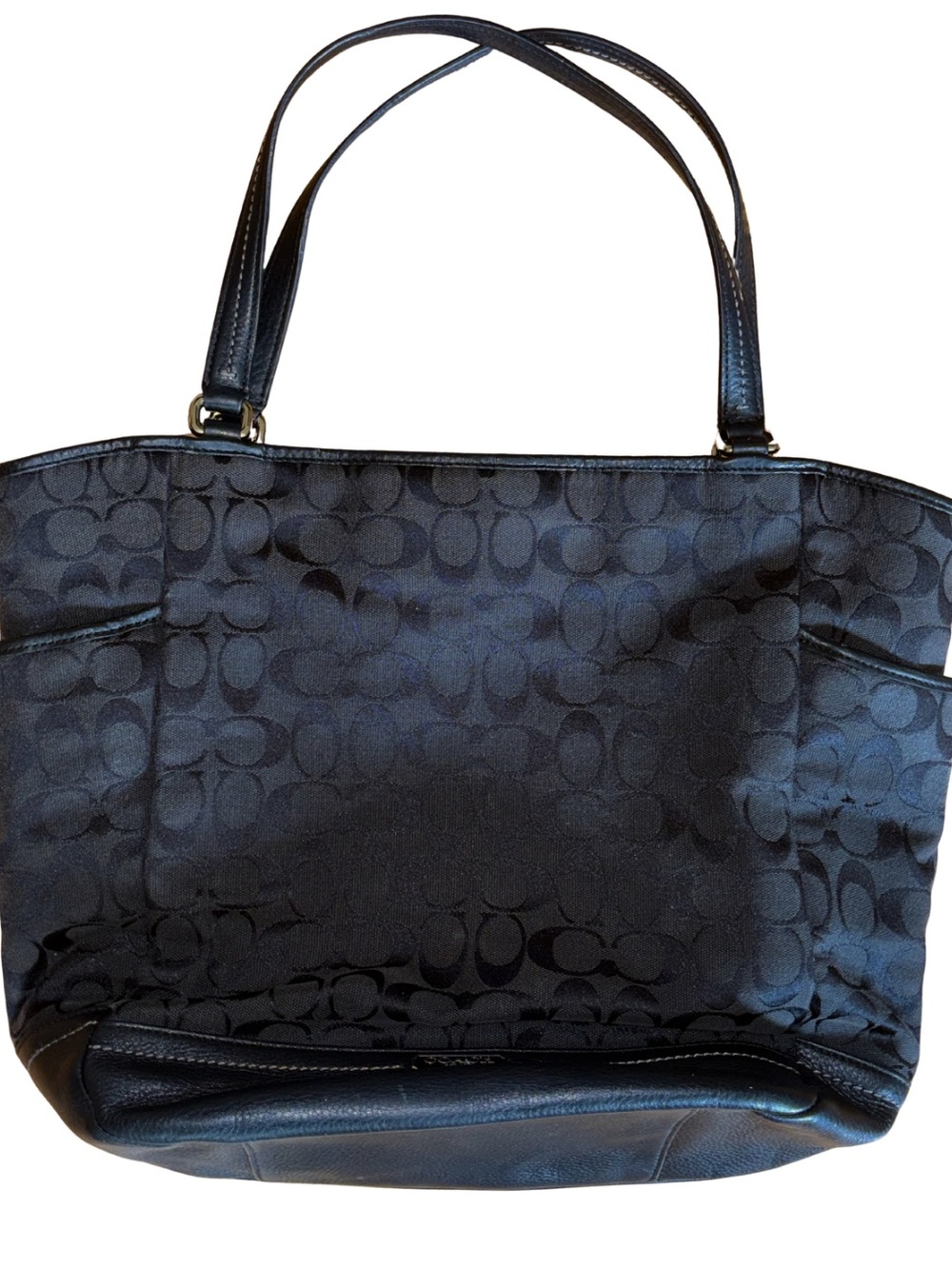 Coach Black Signature Jacquard Tote